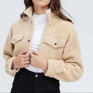crop sherpa jacket